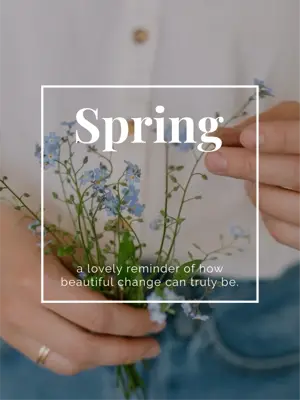 A Person Holding A Bunch Of Flowers In Their Hands Hello Spring Template