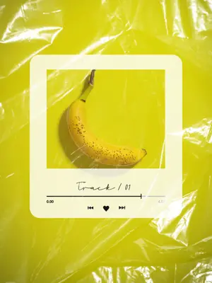 A Banana Sitting On Top Of A Yellow Plastic Bag Notifications Template