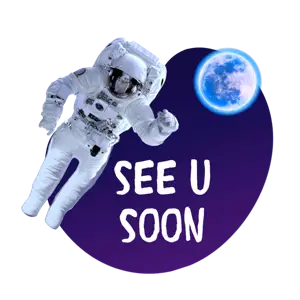 An Astronaut Floating In The Air Next To The Moon Whatsapp Stickers Template