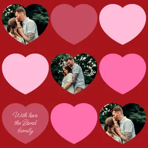 red minimalistic hearts shapes valentine photo collage