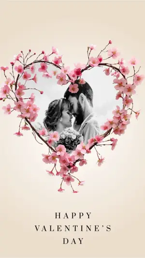 A Man And A Woman Standing Next To Each Other Valentine’s Love Story Template