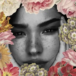 A Woman in a flowers frame Magic Profile Pics Template