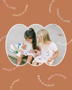 2 girls drawing  back to school Instagram post template