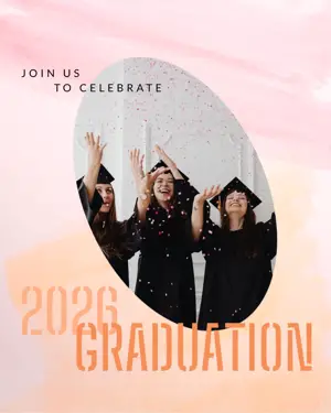 A Group Of Young Women Standing Next To Each Other Graduation Template