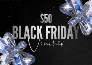 Black Friday 3D glass shapes gift card template