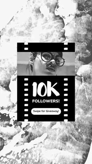 A Black And White Photo With The Words 10K Followers Template