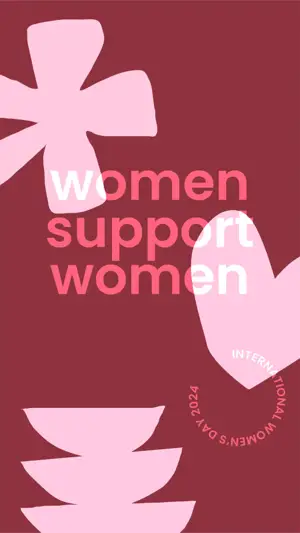 red pink organic shapes women’s day temple 