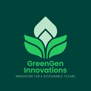 green bio minimalistic simple plant icon logo