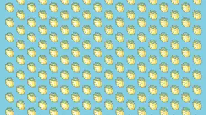 A Blue Background With A Pattern Of Lemons Zoom Backgrounds Template