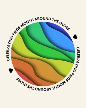 Paper cut rainbow Pride month celebration Instagram post template 