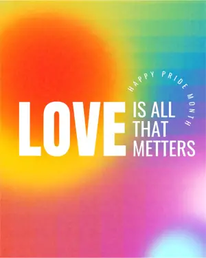 Pride month celebration typography Instagram post template 