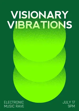 Music event green gradient typography poster template