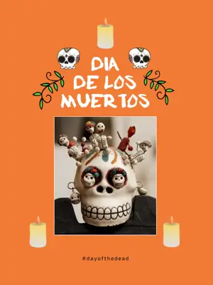 A Picture Of A Skull With A Crown On Top Of It Day Of The Dead Template