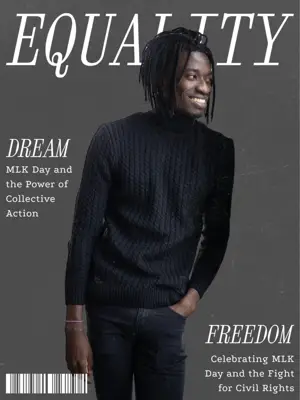 Equality MLK day dark gray and white magazine cover