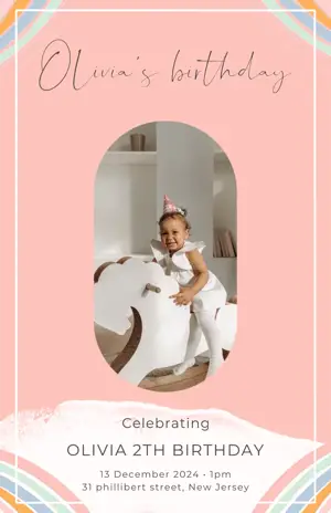 Colorful Retro Birthday Invitation template 