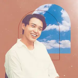 A man in a arc line and sky arc background Magic Profile Pics Template