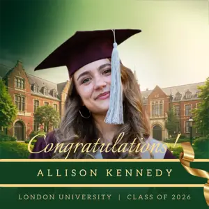 Green and gold Graduation Template congratulations class of 2026 