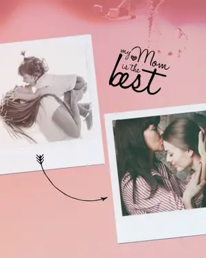 Photo collage Mother's Day greeting card template