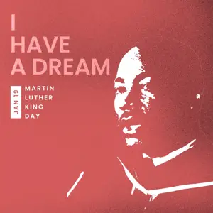 Red risograph background Martin Luther king day instagram post template 