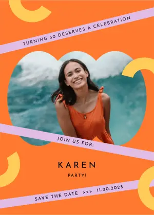 Happy colorful save the date birthday party template