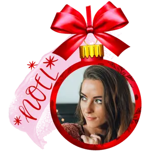 A Christmas Ornament With A Picture Of A Woman Christmas Stickers Template