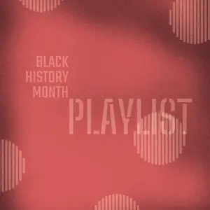 Black history month playlist red risograph instagram post template 