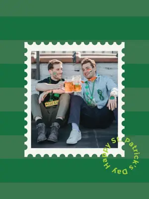 A Couple Of Men Sitting Next To Each Other St. Patrick'S Day Template