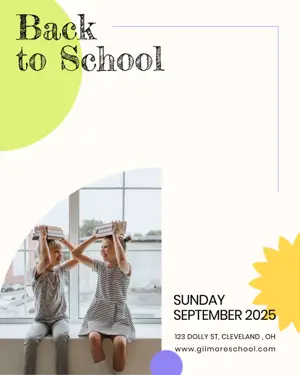 2 kids holding books  back to school Instagram post template