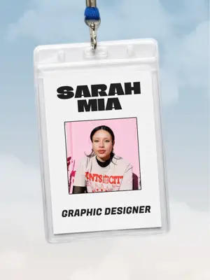 Minimalist transparent plastic ID badge holder 