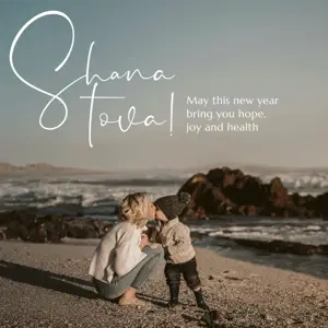 Casual shana tova photo greetings instagram post English template 
