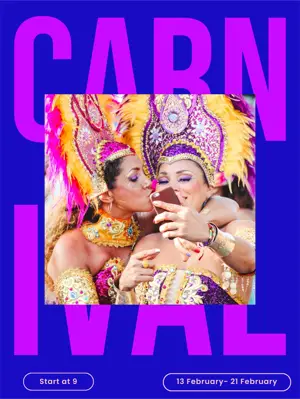 Carnival blue and purple instagram post