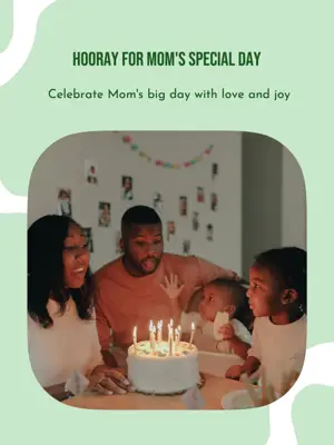 Hooray for Mom's Special Day lush meadow Portrait template