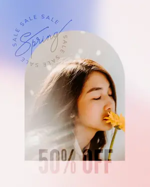 Gradient spring sale Instagram post template 