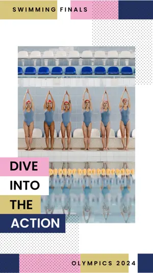 Olympics games 2024 swimming finals instagram story template 