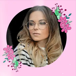 spring floral pink flowers illustration profile pic template 