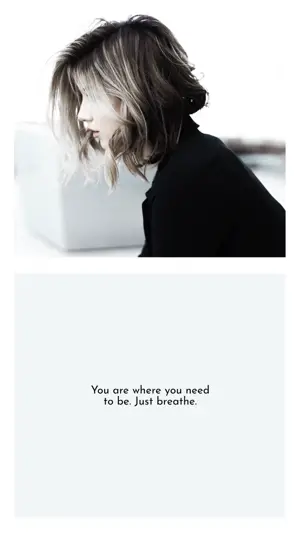 A Woman With Long Hair Sitting In Front Of A Laptop Computer Simple Story Template