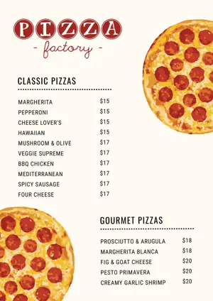 pizza menu template 