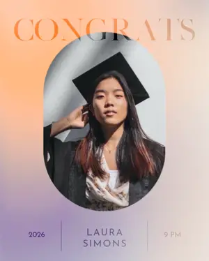 Gradient minimalist graduation template 