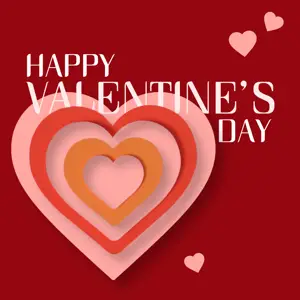 red Valentine’s magic photo of a paper cut heart instagram post template