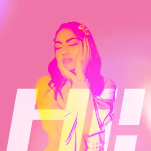 Profile Pic Of Woman With eyes closes, glowing Colors 80’s Style