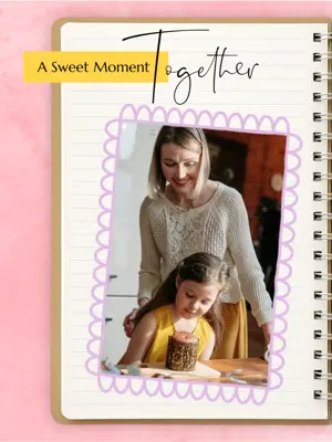 Mini album mother and daughter backing process multi pages Instagram post template