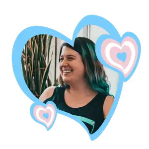 Woman Smiling And Heart Frame Whatsapp Sticker Template