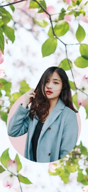 Contact cover floral profile portrait template