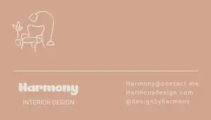 interior design logo brown and white business card