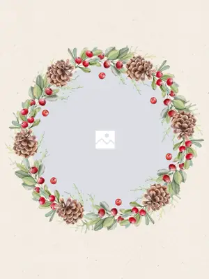Floral photo frame Christmas greeting card Instagram post template