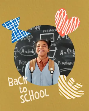 Crafted shapes back to school Instagram template 