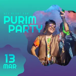 photo of a man parting Purim instagram post template