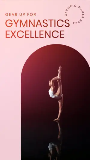 pink gymnastics competitor photo Olympics games 2024 instagram story template 