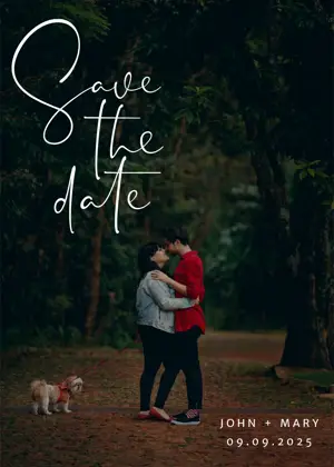 Minimalist full frame photo save the date wedding template 