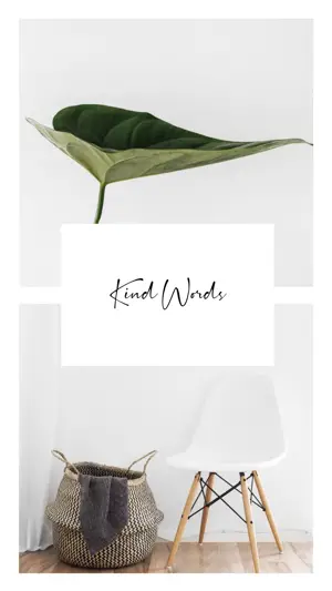 A White Chair And A Large Green Leaf Simple Story Template